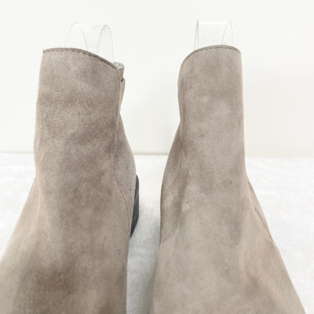 Eileen Fisher Beige Suede Leather Ankle Booties - Picture 8 of 14
